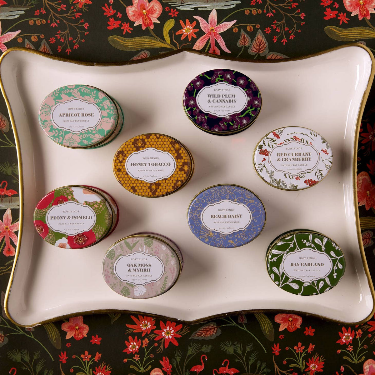 rosy rings candles honey tobacco Rosy Rings Double-Wick Travel Tin Candles with Matches