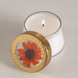 Rosy Rings HARVEST PUMPKIN Pressed Floral Candle 4.5oz