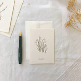 Snow Drop Botanical Greeting Card by Annie Broughman