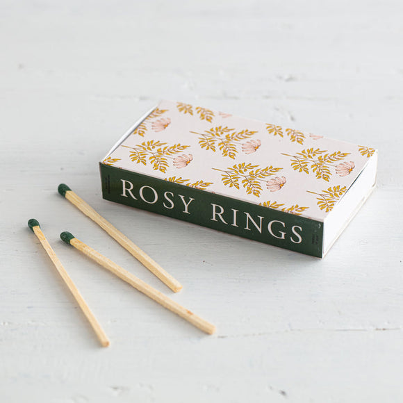 Rosy Rings Dark Green Matchbox | 60 Extra Long Matches