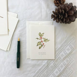 Holly Botanical Greeting Card by Annie Broughman