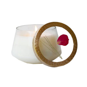 Rosy Rings WINTER ROSE Pressed Floral Candle Medium